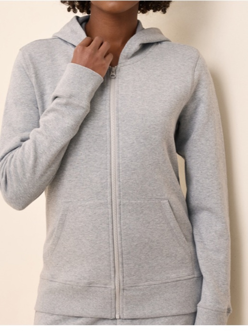 PACT ORGANIC BRUSHED FLEECE FULL ZIP FRONT HOODIE SIZE LARGE HEATHER GRAY - Picture 3 of 9